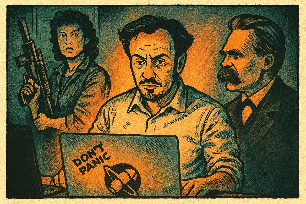 Ritratto illustrato (stile fumetto) di Masciake